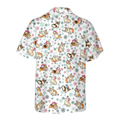 Warm Corgi For A Merry Christmas Hawaiian Shirt, Funny Christmas Corgi, Best Christmas Gift - Hyperfavor