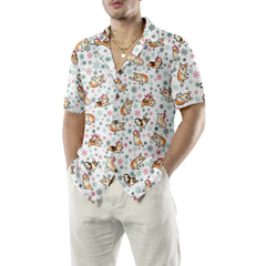 Warm Corgi For A Merry Christmas Hawaiian Shirt, Funny Christmas Corgi, Best Christmas Gift - Hyperfavor