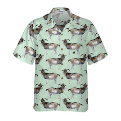 Watercolor Goat Pattern Hawaiian Shirt, Funny 3D Goat Shirt For Men - Hyperfavor