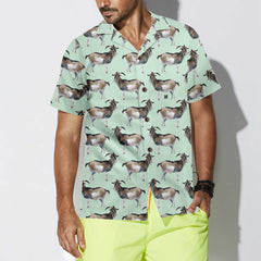 Watercolor Goat Pattern Hawaiian Shirt, Funny 3D Goat Shirt For Men - Hyperfavor