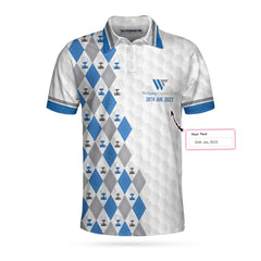 Wolfgang Capital Argyle Pattern With Golf Ball On Tee Custom Polo Shirt - Hyperfavor