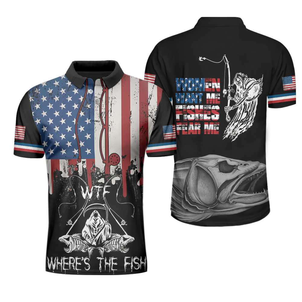 Women Want Me Fishes Fear Me Polo Shirt - Hyperfavor