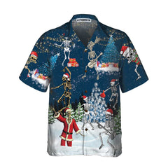 X-Ray Christmas Dancing Skeletons Hawaiian Shirt, Funny Christmas Shirt, Gift For Christmas - Hyperfavor