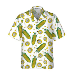 Yellow Corncobs Corn Hawaiian Shirt, Corn Shirt Short Sleeve, Button Corn Cob Shirt Corn Gift - Hyperfavor