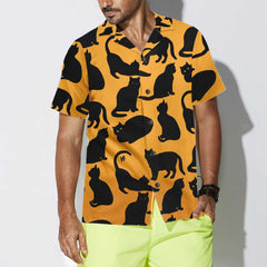 Yoga Cat Hawaiian Shirt, Funny Cat Shirt For Adults, Cat Themed Gift For Cat Lovers - Hyperfavor