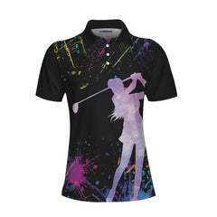 You Say Girl Can't Golf I Say Watch Me Short Sleeve Women Polo Shirt, Black Golfing Shirt For Girls - Hyperfavor