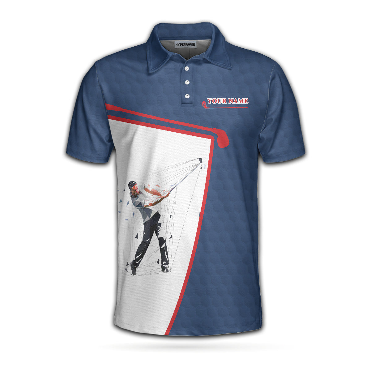 Your Hole Is My Goal Custom Polo Shirt, White And Blue Golf Sayings Shirt, Personalized Golf Gift Idea - Hyperfavor