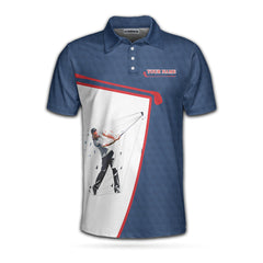 Your Hole Is My Goal Custom Polo Shirt, White And Blue Golf Sayings Shirt, Personalized Golf Gift Idea - Hyperfavor