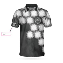 Your Hole Is My Goal Golf Ball Custom Polo Shirt, Personalized Golf Ball Shirt For Men, Black And White Golf Shirt - Hyperfavor