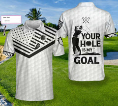 Your Hole Is My Goal White Ver Custom Polo Shirt - Hyperfavor