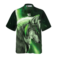 Fantasy Green Wolf Hawaiian Shirt - Hyperfavor