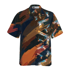 Artistic Tropical Gun Hawaiian Shirt For Men - Hyperfavor