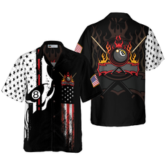 Skull Billiards Pool Hawaiian Shirt - Hyperfavor