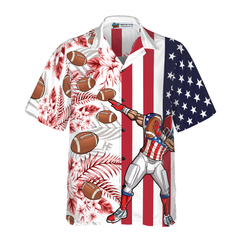 Dabbing Football American Flag Tropical Hawaiian Shirt - Hyperfavor