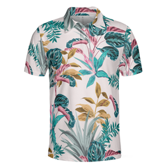 Exotic Tropical Plants Polo Shirt, Best Tropical Plant Polo Shirt For Adults, Tropical Themed Shirt - Hyperfavor