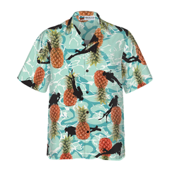 Tropical Pineapple Ocean Scuba Diving Hawaiian Shirt - Hyperfavor