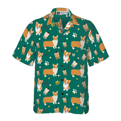 Corgi & Boba Tea Hawaiian Shirt - Hyperfavor