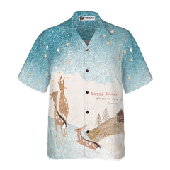 Hyperfavor Reindeer Snow Light Hawaiian shirt, Christmas Shirts Short Sleeve Button Down Shirt For Men And Women - Hyperfavor