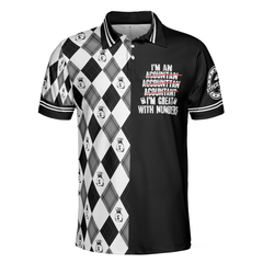 I'm An Accountant I'm Great With Numbers Polo Shirt, Argyle Pattern Accountant Shirt For Men - Hyperfavor