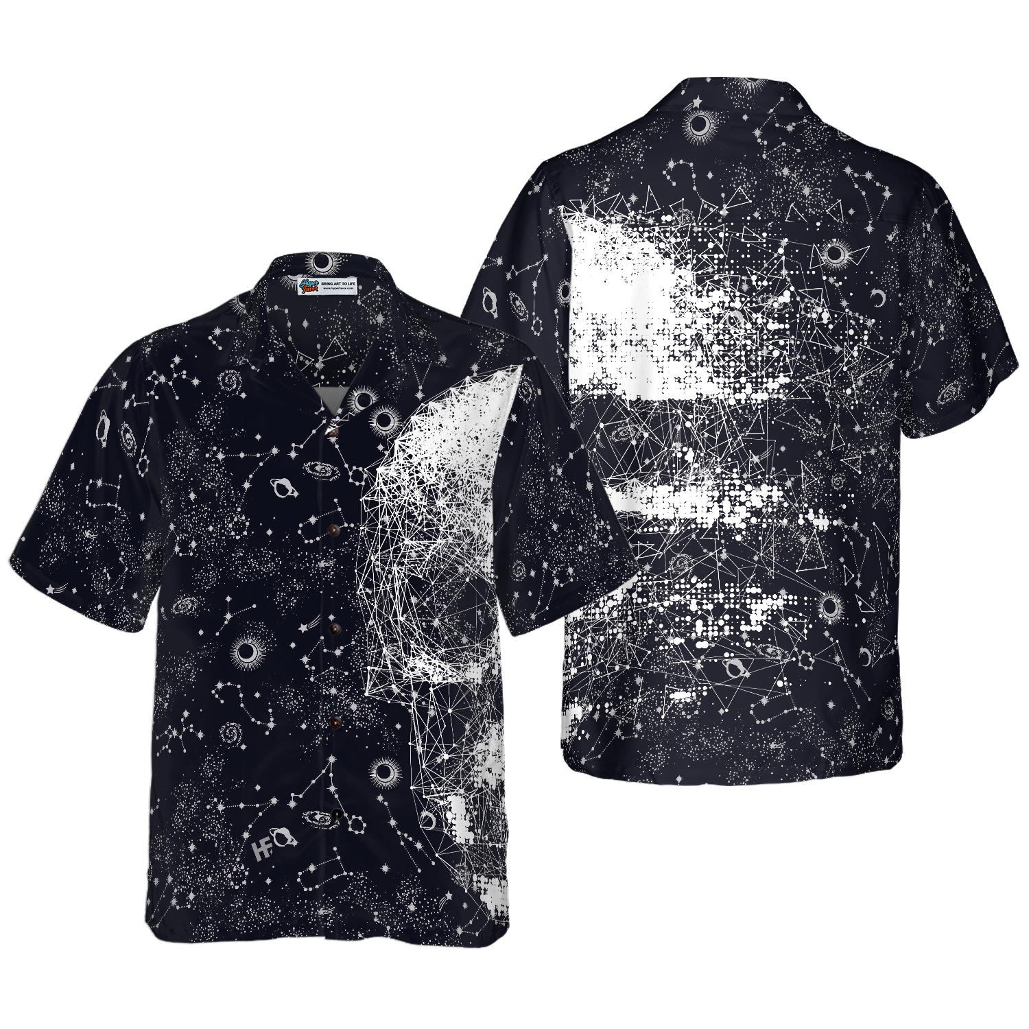 Skull Space Galaxy Constellation Hawaiian Shirt - Hyperfavor