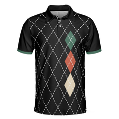 Best Dad By Par Polo Shirt, Best Argyle Pattern Golf Shirt For Male, Golf Gift Idea For Dad On Father's Day - Hyperfavor