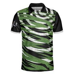 Unique Golfer Design With Ripped Texture Golf Polo Shirt, Basic Spiral Pattern Golf Shirt Design - Hyperfavor