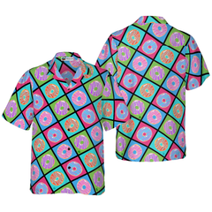 Retro Cute Yummy Donuts Pattern Hawaiian Shirt - Hyperfavor