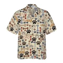 Footprint Dog Bone Seamless Hawaiian Shirt - Hyperfavor