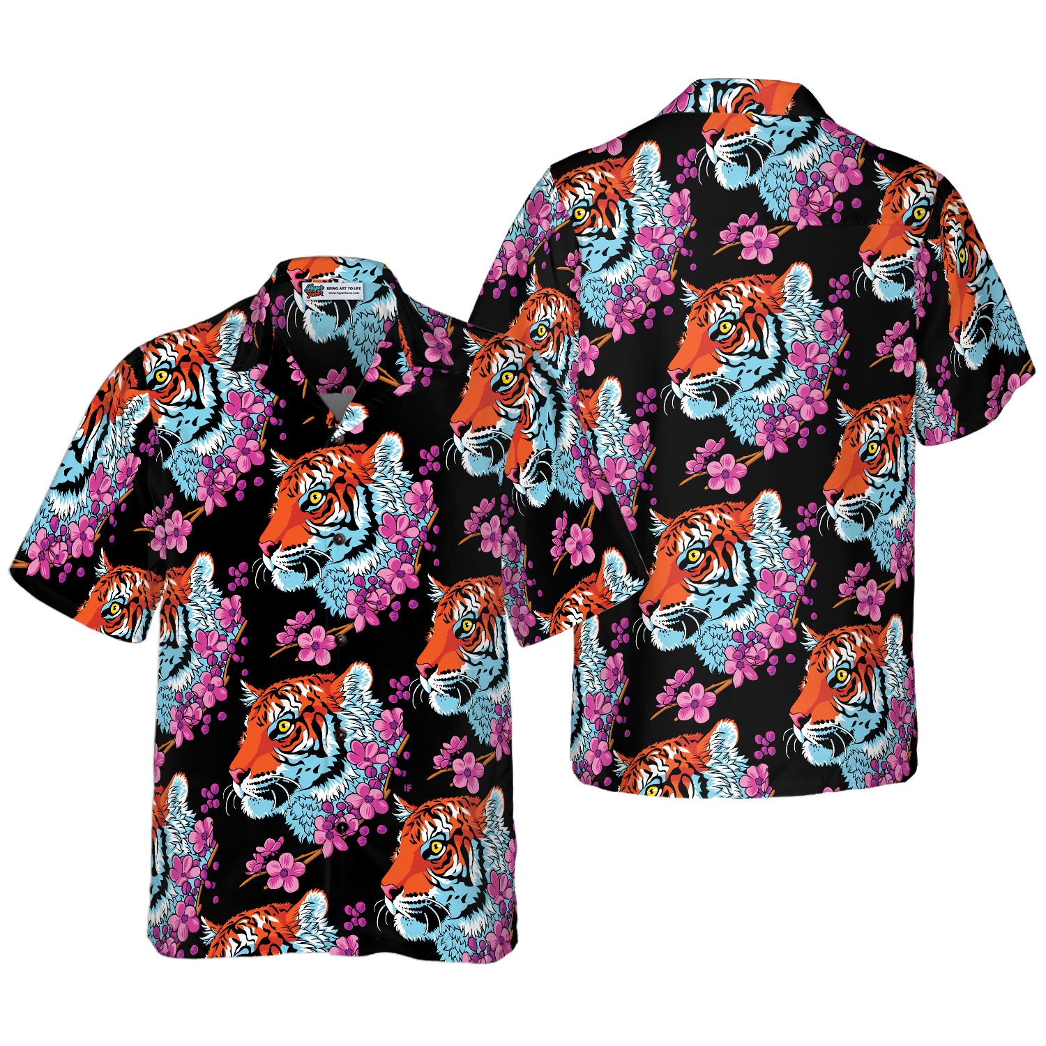Sakura Tiger Shirt For Men Hawaiian Shirt - Hyperfavor