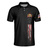 Golf Skull America Flag Short Sleeve Polo Shirt, Wet Paint Black Polo Shirt, Best Golf Shirt For Men - Hyperfavor