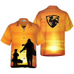 Son And Dad Playing Golf Hawaiian Shirt - Hyperfavor