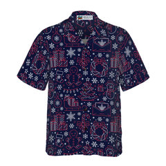 Hawaiian Shirts, Christmas Line Pattern Shirt Short Sleeve, Christmas Shirt Idea Gift For Men and Women - Hyperfavor