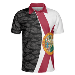 Florida Skull Golf Polo Shirt, Funny Golf Shirt With Sayings, Golf Gift Idea For Professional Golfers - Hyperfavor