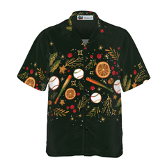 Hyperfavor Christmas Hawaiian Shirts For Men and Women, Christmas Baseball Pattern Hawaiian Shirt Button Down Shirt Short Sleeve - Hyperfavor