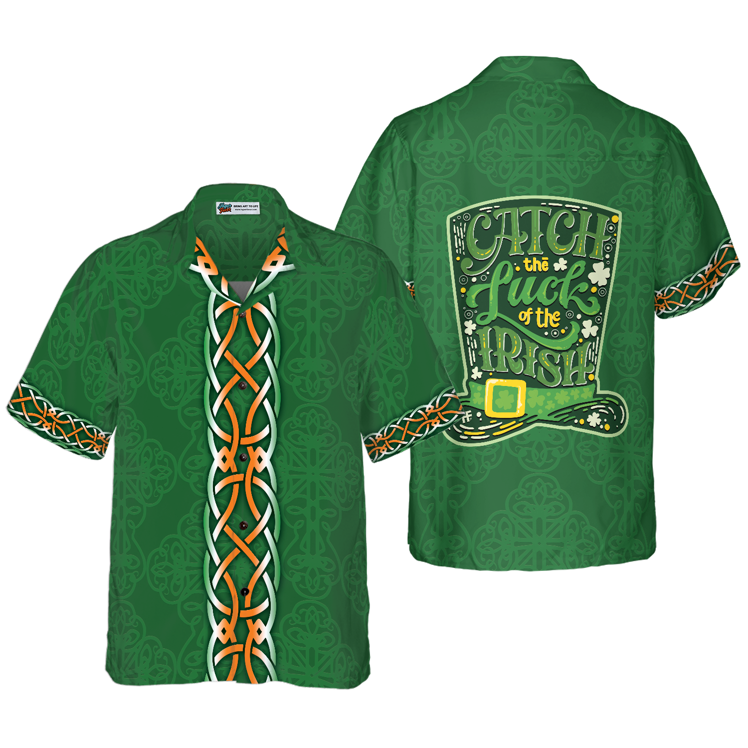 Shamrock And Green Hat Ireland Hawaiian Shirt - Hyperfavor