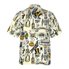 Trickery Halloween Pattern Hawaiian Shirt - Hyperfavor