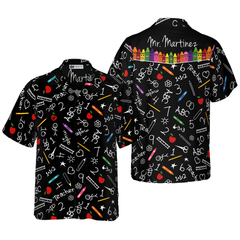 Personalized Teacher's Name With Crayons Custom Hawaiian Shirt - Hyperfavor