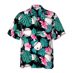 Tropical Flower Baseball Hawaiian Shirt - Hyperfavor