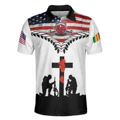 Vietnam Veteran Polo Shirt, American Flag Veteran Shirt Design, Thoughtful Gift For Vietnam Veterans - Hyperfavor