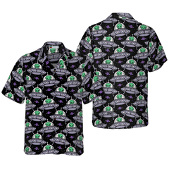Retro Alien On Space Ship Hawaiian Shirt - Hyperfavor