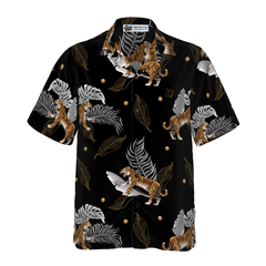 Tiger With Palm Leaves Shirt For Men Hawaiian Shirt - Hyperfavor