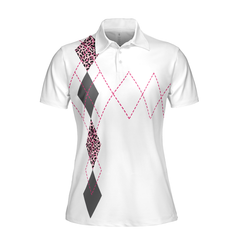 I Only Work To Support My Golf Addiction Golf Short Sleeve Women Polo Shirt, Funny White And Pink Golf Shirt For Ladies - Hyperfavor