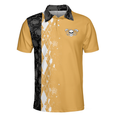 A Man Cannot Survive On Beer Alone He Also Needs Golf Polo Shirt, Skull Beer Drinking Golf Shirt, Argyle Pattern Shirt - Hyperfavor