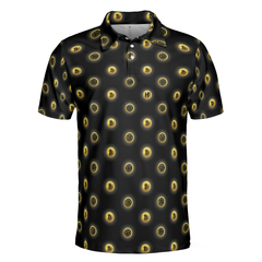 Golden Black Bitcoin V2 Polo Shirt, Golden Cryptocurrency Short Sleeve Polo Shirt For Traders, Best Bitcoin Themed Shirt - Hyperfavor