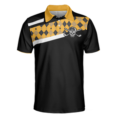 Disc Golf & Beer Make Me Happy Polo Shirt, Yellow Plaid Pattern Disc Golf Shirt, Funny Disc Golf Shirt With Sayings - Hyperfavor