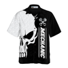 Mechanic Proud Skull Black White Hawaiian Shirt - Hyperfavor