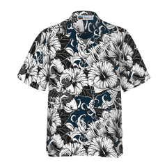 Koi Fish And Hibiscus Flower Hawaiian Shirt - Hyperfavor