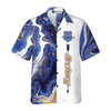 Blue Marble And Gold Archery Hawaiian Shirt - Hyperfavor