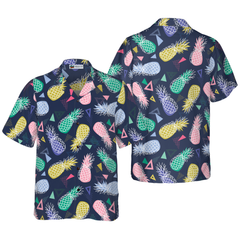 Pineapple Fruits In Memphis Style Hawaiian Shirt - Hyperfavor