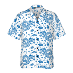 Ceramics Blue Pattern EZ24 Hawaiian Shirt - Hyperfavor